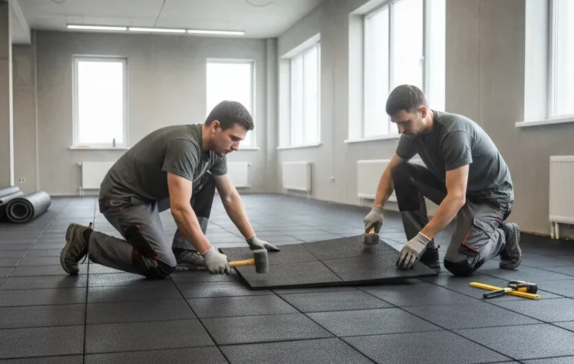 rubber flooring installation